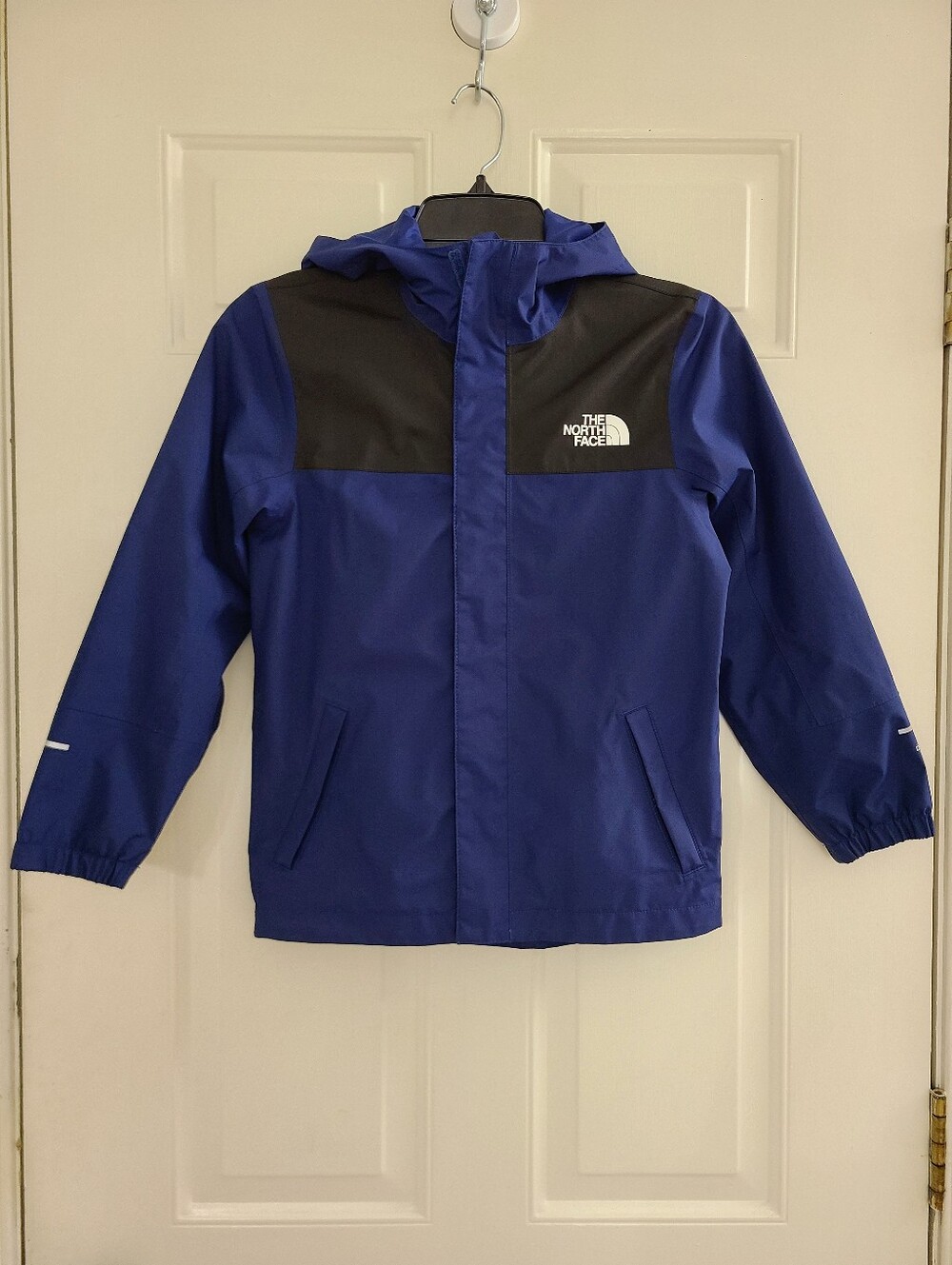 The North Face Boy's Antora Rain Jacket Waterproof Wind Resistant Sz S 7/8 Blue
